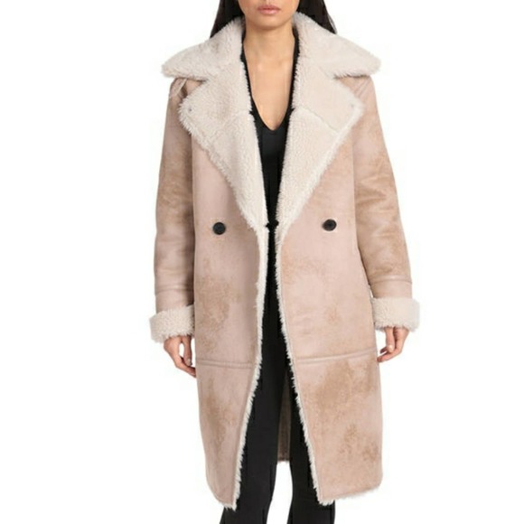 Avec Les Filles Asymmetrical Faux Shearling Coat - Picture 8 of 10